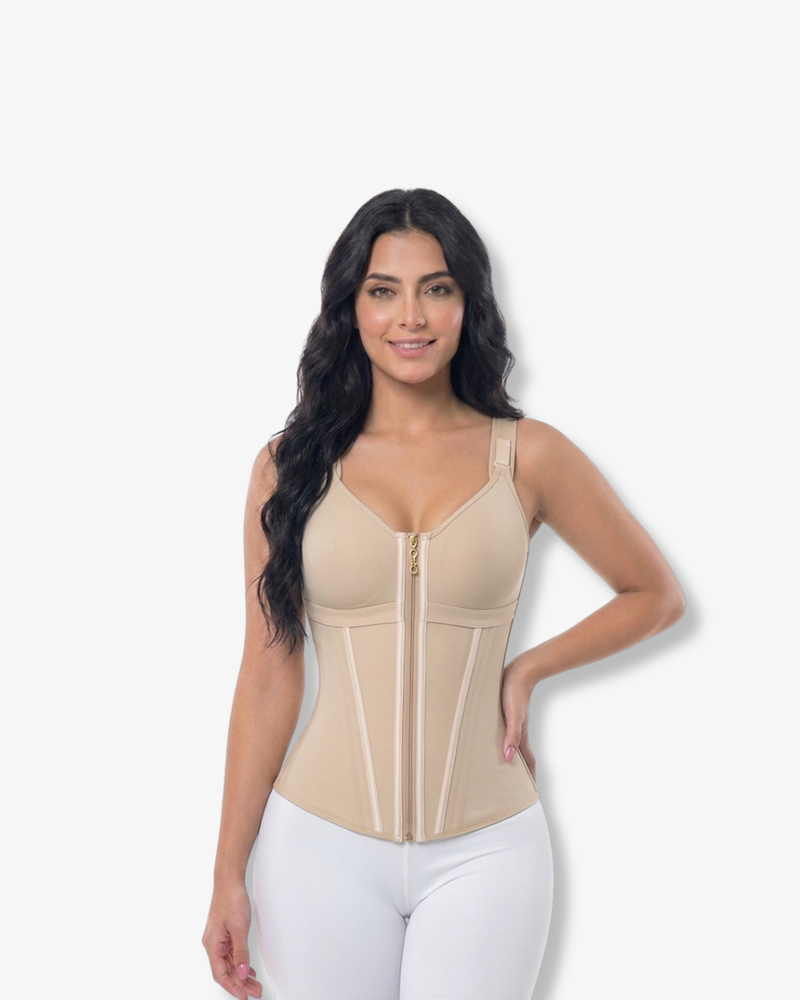 Zipper and belly Waist shaper with bust lift