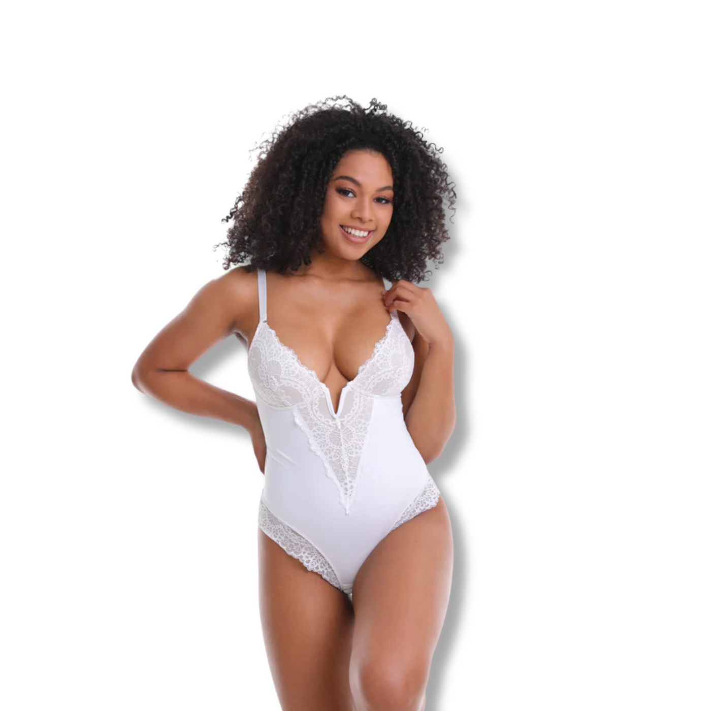 V-Neck Laced Bodysuit