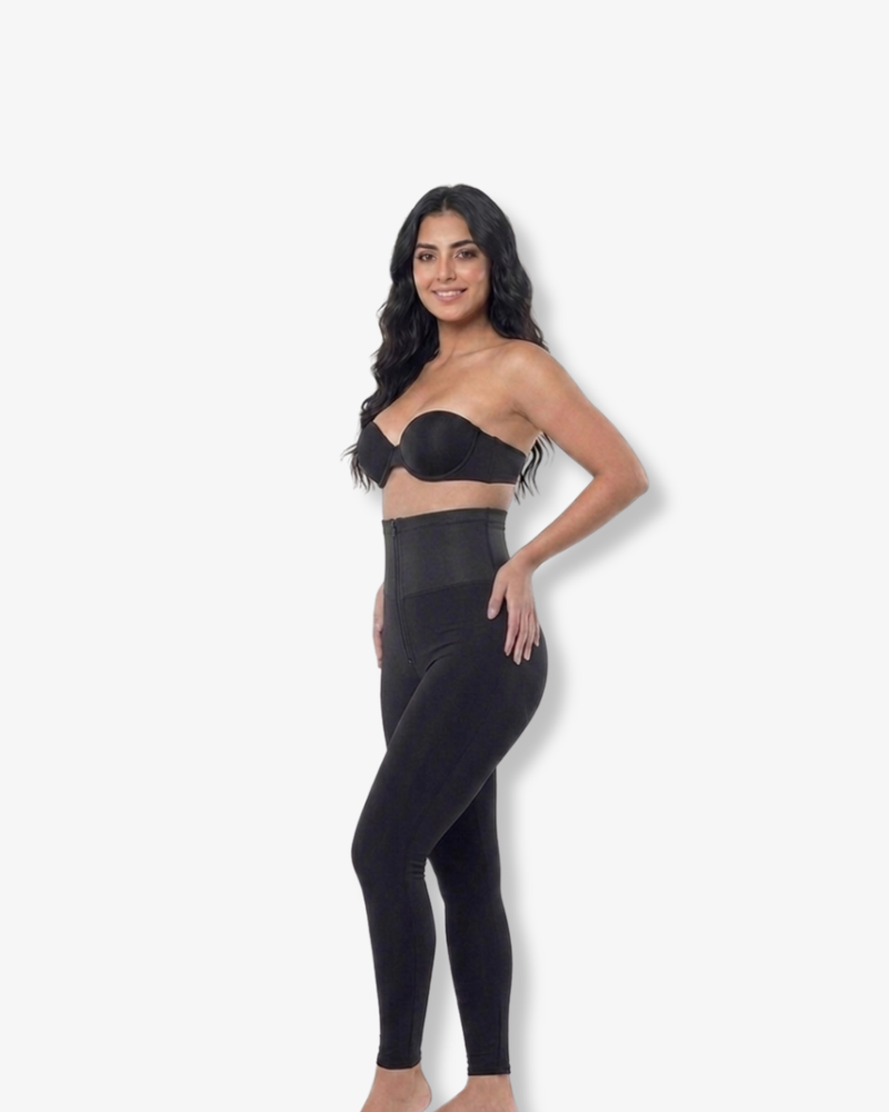 Double-Closure Sculpting Leggings(Zipper + Hooks)  Belly & Leg Sculpting
