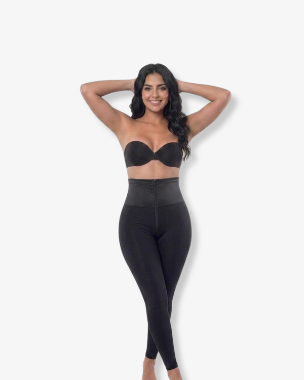 Double-Closure Sculpting Leggings(Zipper + Hooks)  Belly & Leg Sculpting