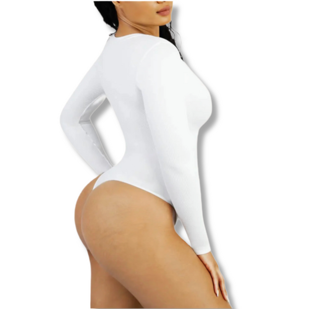Long Sleeve V-Neck Sculpting Bodysuit