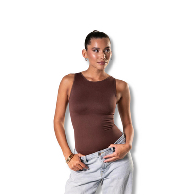 Round Neck Thong Bodysuit