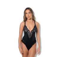V-Neck Laced Bodysuit