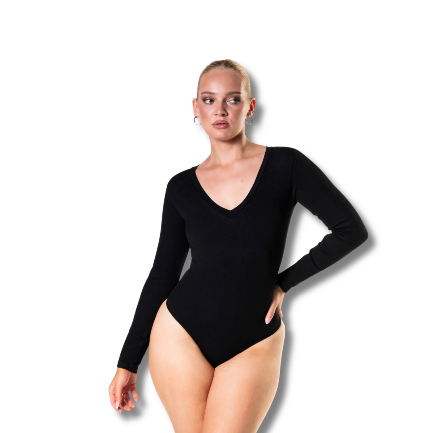 Long Sleeve V-Neck Sculpting Bodysuit