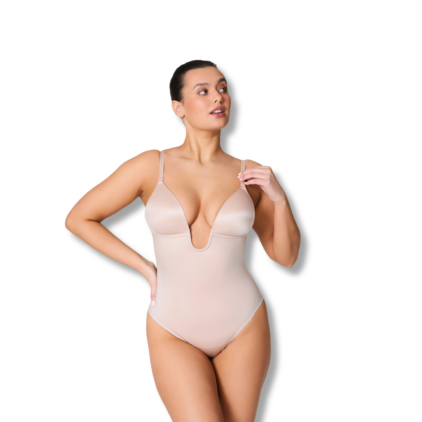 Deep V neck Bodysuit