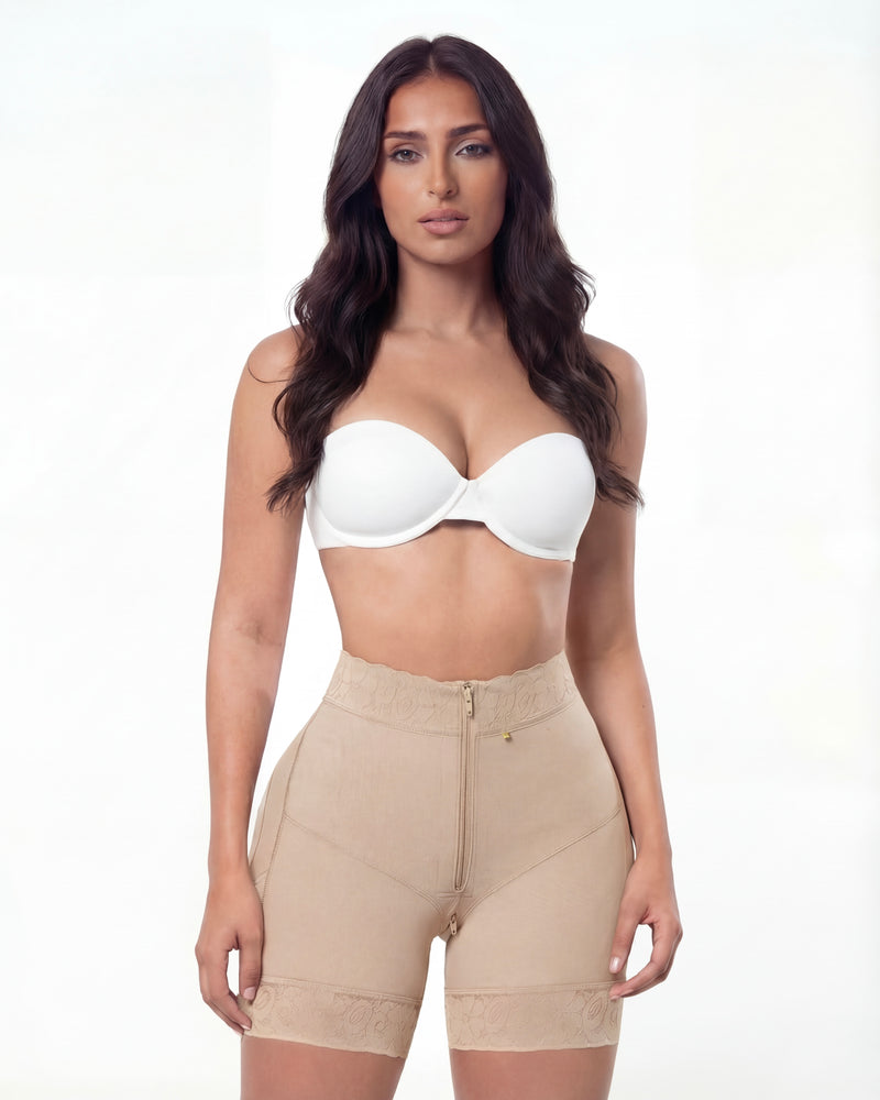 Mid Waist Sculpting Zip Short